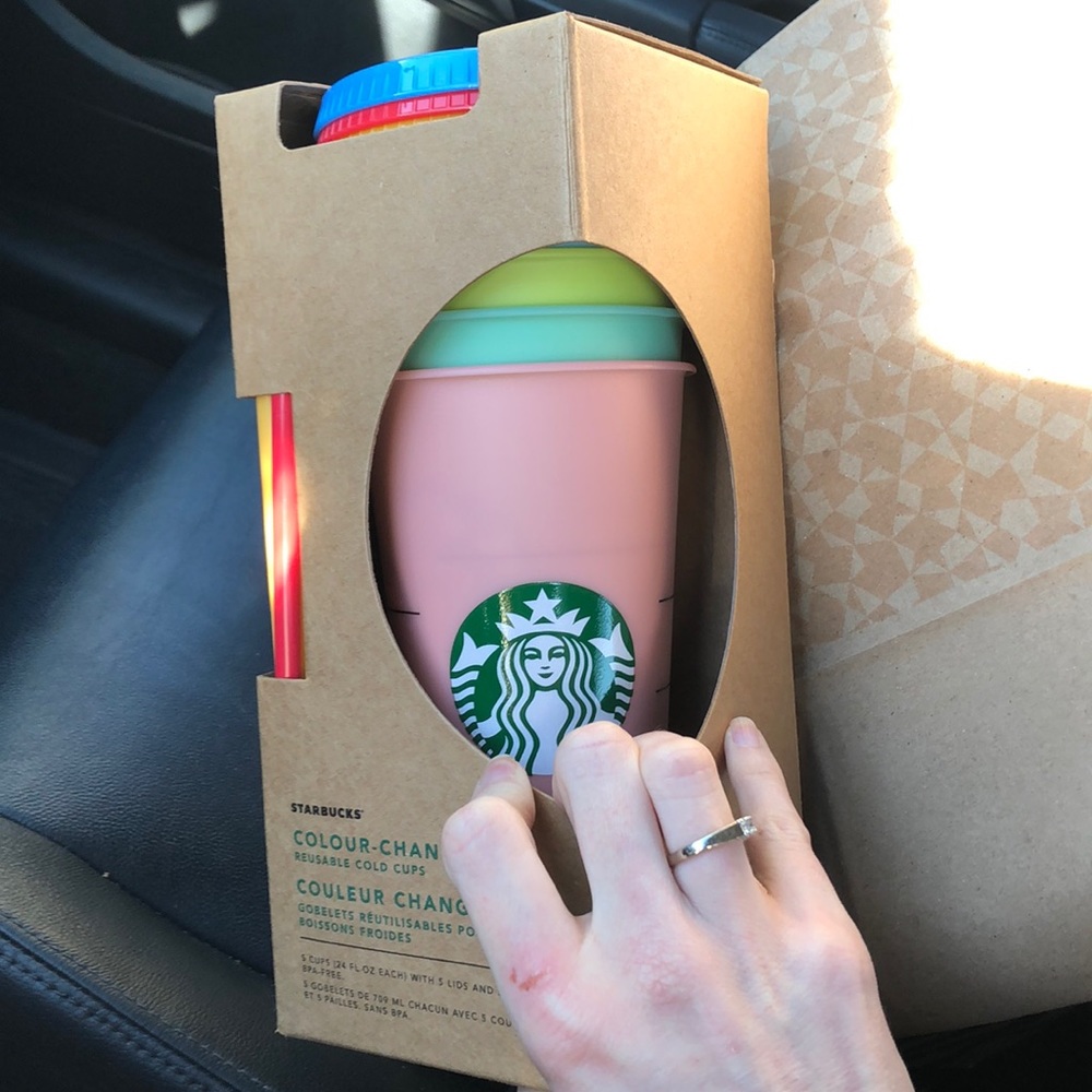 Complete set of Starbucks color changing Tumblers